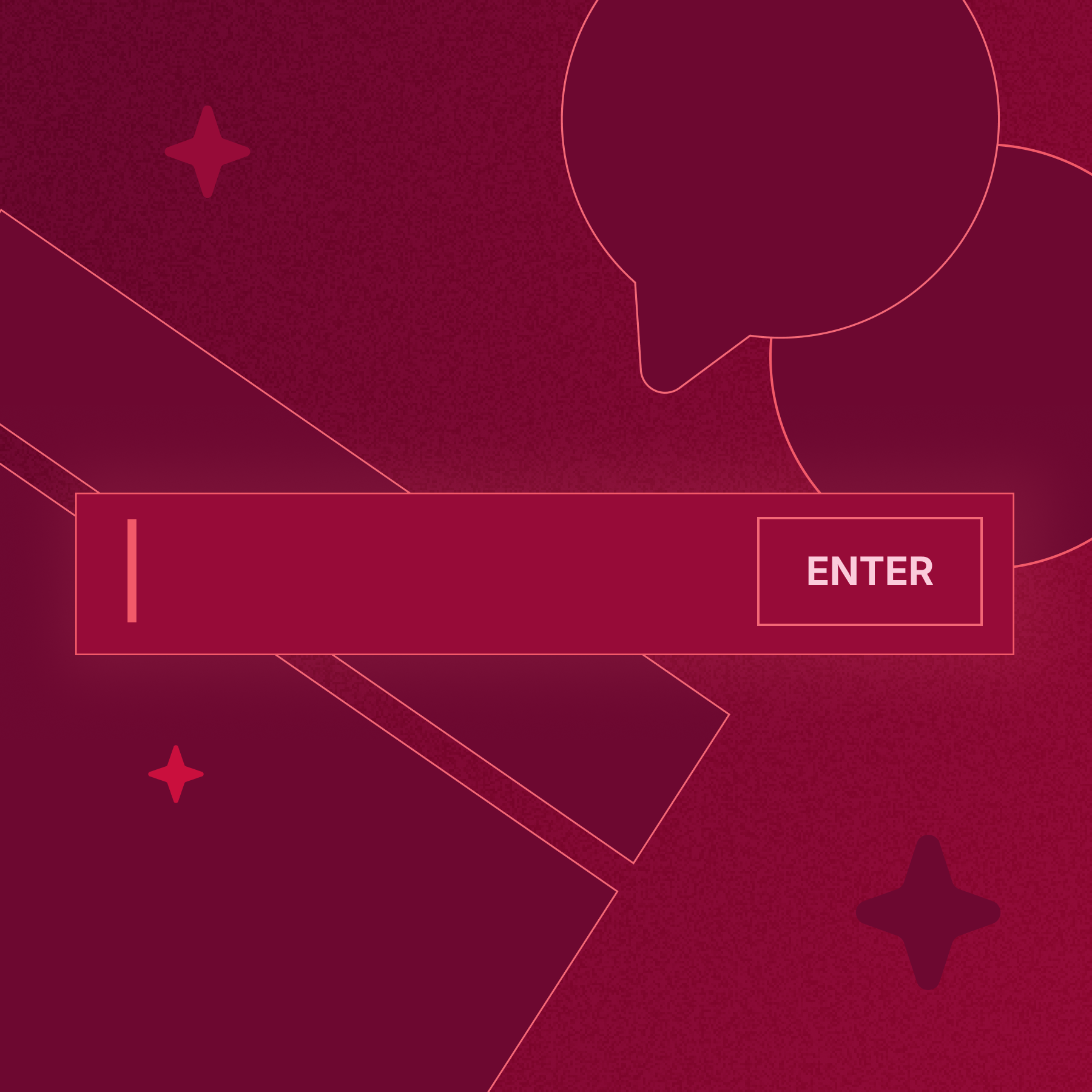 A stylized text box with an enter button on the right side